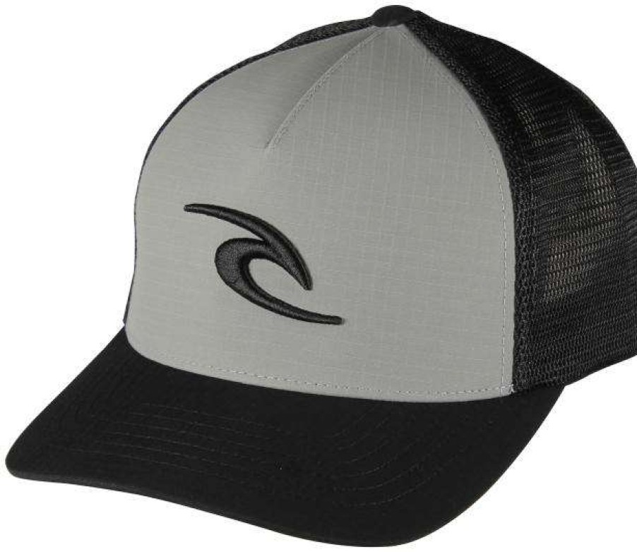 Apparel * | Fashionable Rip Curl Tepan Flexfit Trucker Hat Black / Grey