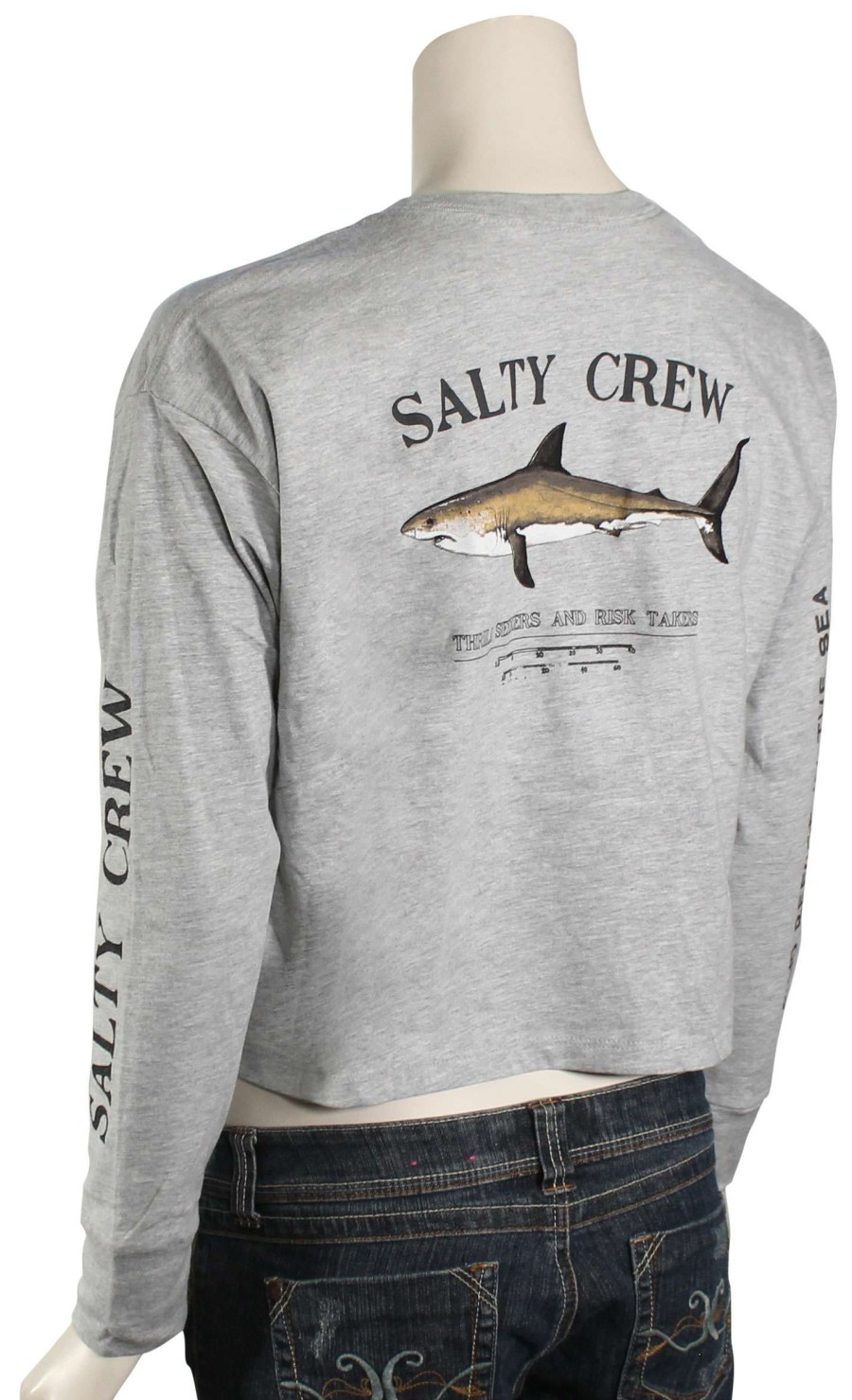 Apparel * | Promotion Salty Crew Bruce Women'S Cropped Ls T-Shirt Athletic Heather