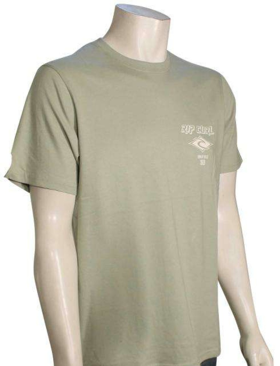 Apparel * | New Threads Rip Curl Fade Out Icon Ss T-Shirt Sage