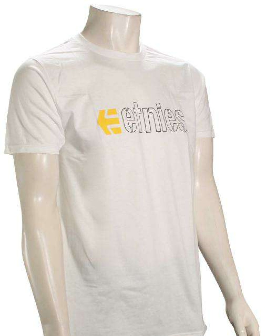 Apparel * | Less Expensive Etnies Ecorp T-Shirt White / Black / Yellow