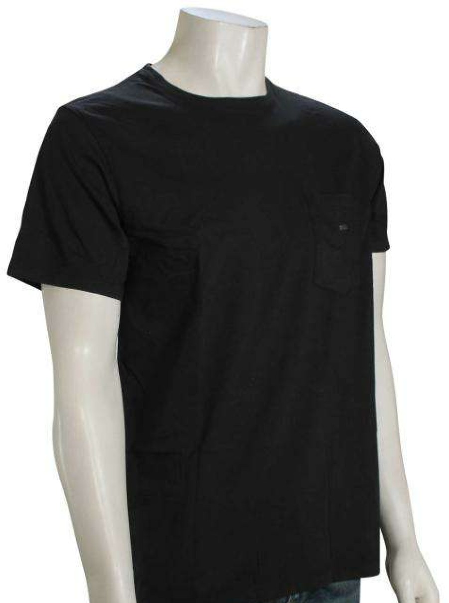 Apparel * | Promotion Vissla Vintage Premium Pocket T-Shirt Black