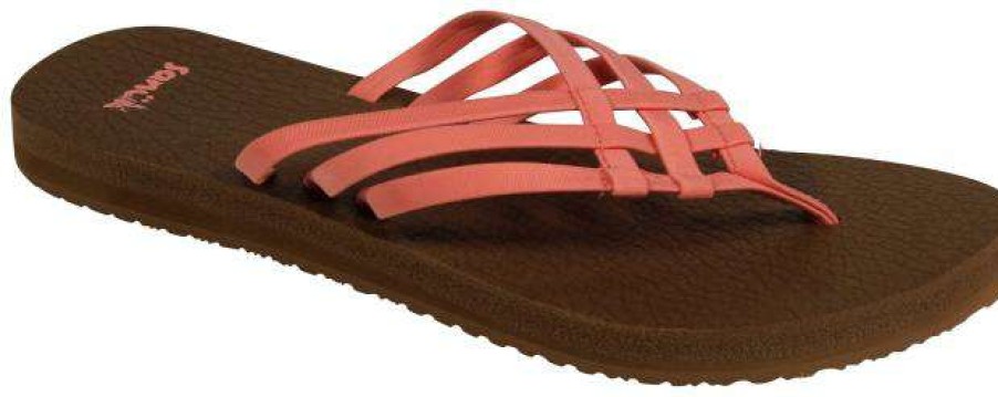 Footwear * | Fashionable Sanuk Yoga Sandy Sandal Burnt Coral