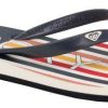 Footwear * | Crazy Deals Roxy Girl'S Tahiti Vi Sandal Navy Stripe