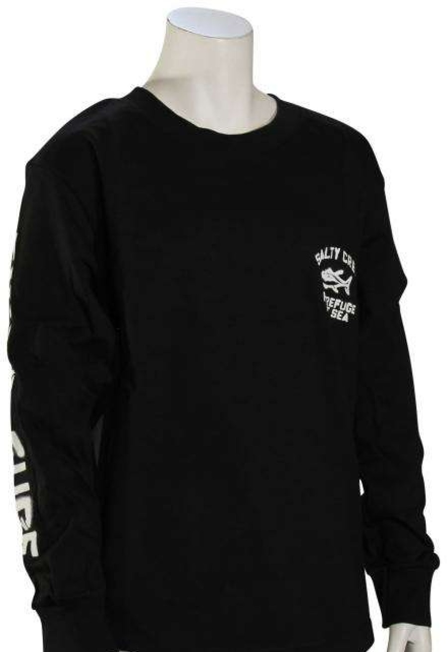 Apparel * | Wholesale Salty Crew Boy'S Vandal Ls T-Shirt Black