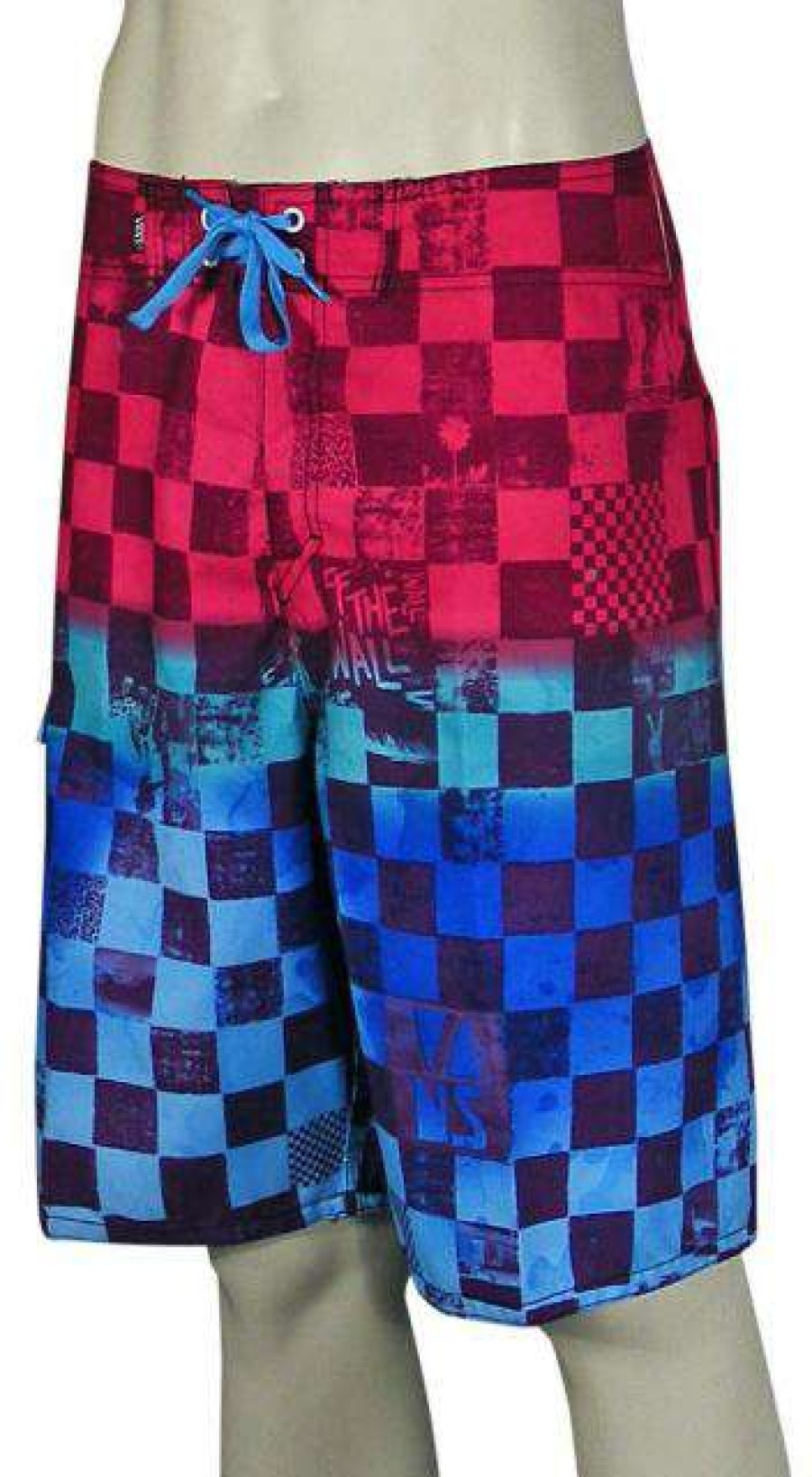 Apparel * | Crazy Deals Vans Off The Wall Checkered Boardshorts Blue Fade Scan Check