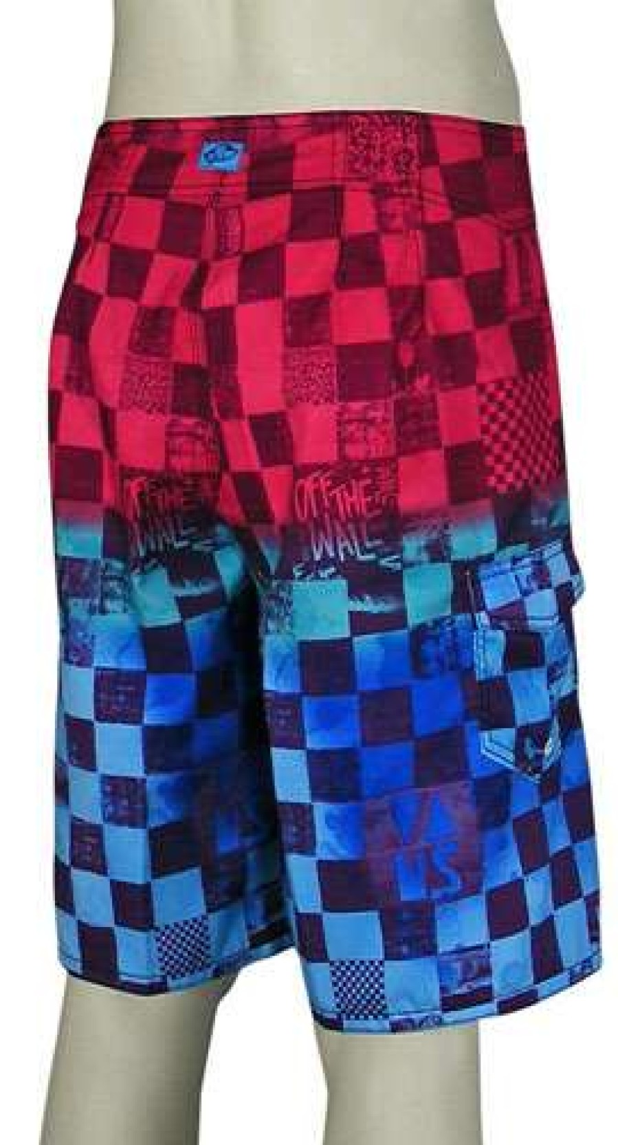 Apparel * | Crazy Deals Vans Off The Wall Checkered Boardshorts Blue Fade Scan Check