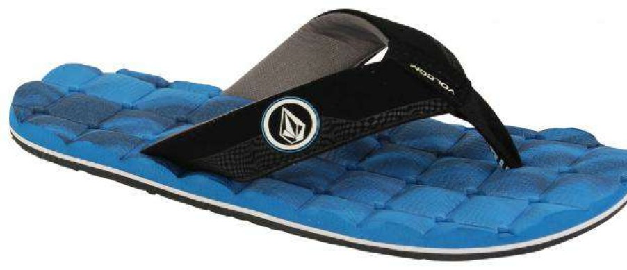 Footwear * | Less Expensive Volcom Boy'S Recliner Sandal Real Marina Blue