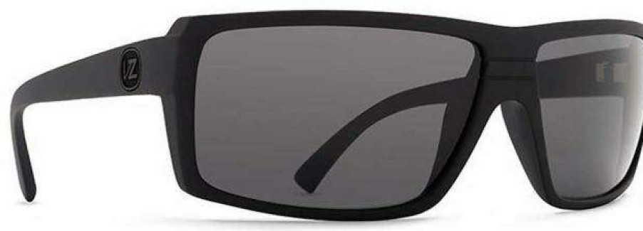 Accessories * | Crazy Deals Von Zipper Snark Sunglasses Black Satin / Grey